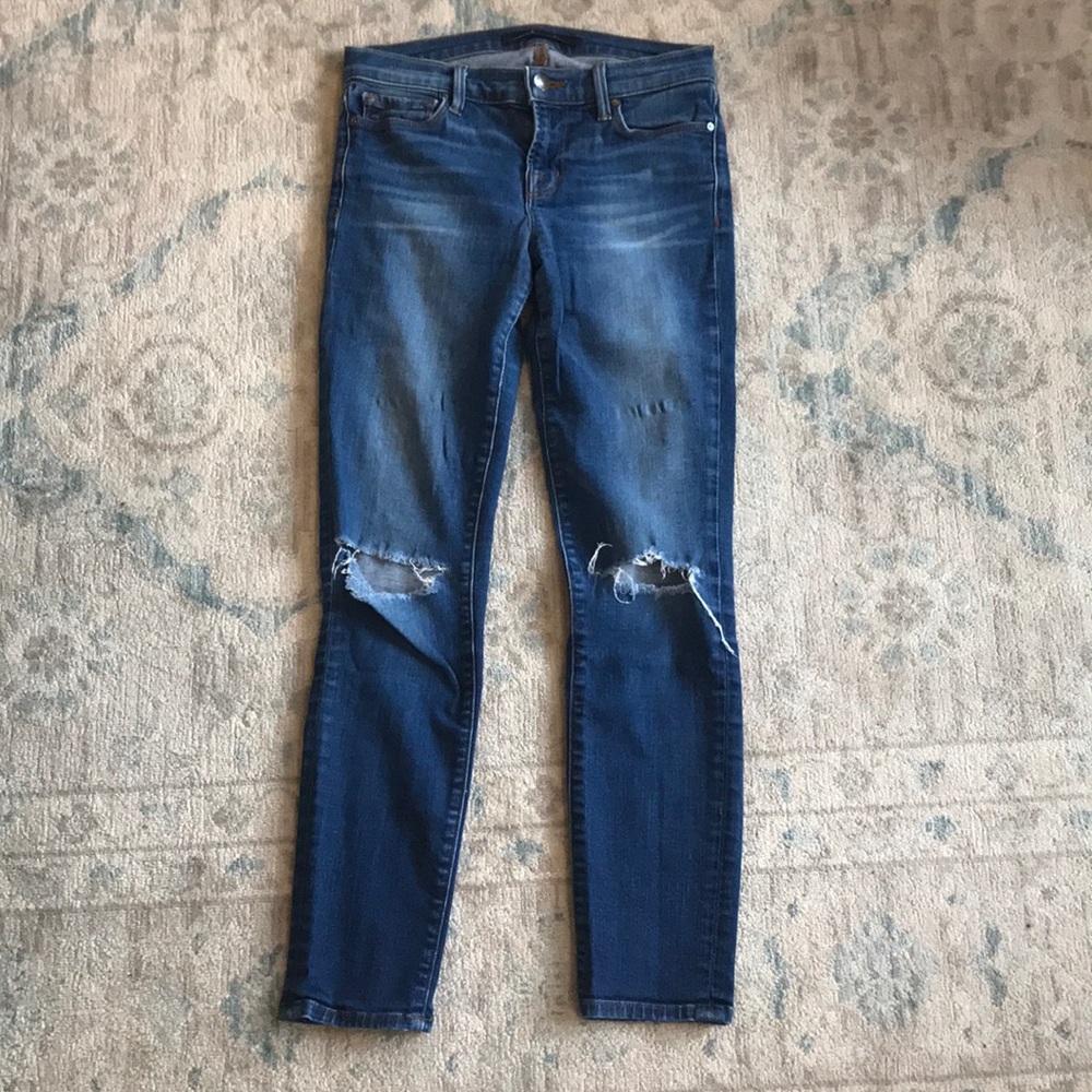 J Brand; ripped skinny jean